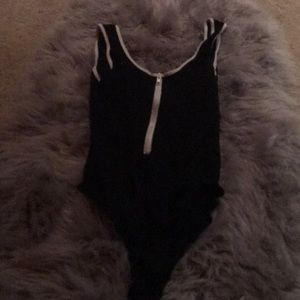 Body suit, black and white